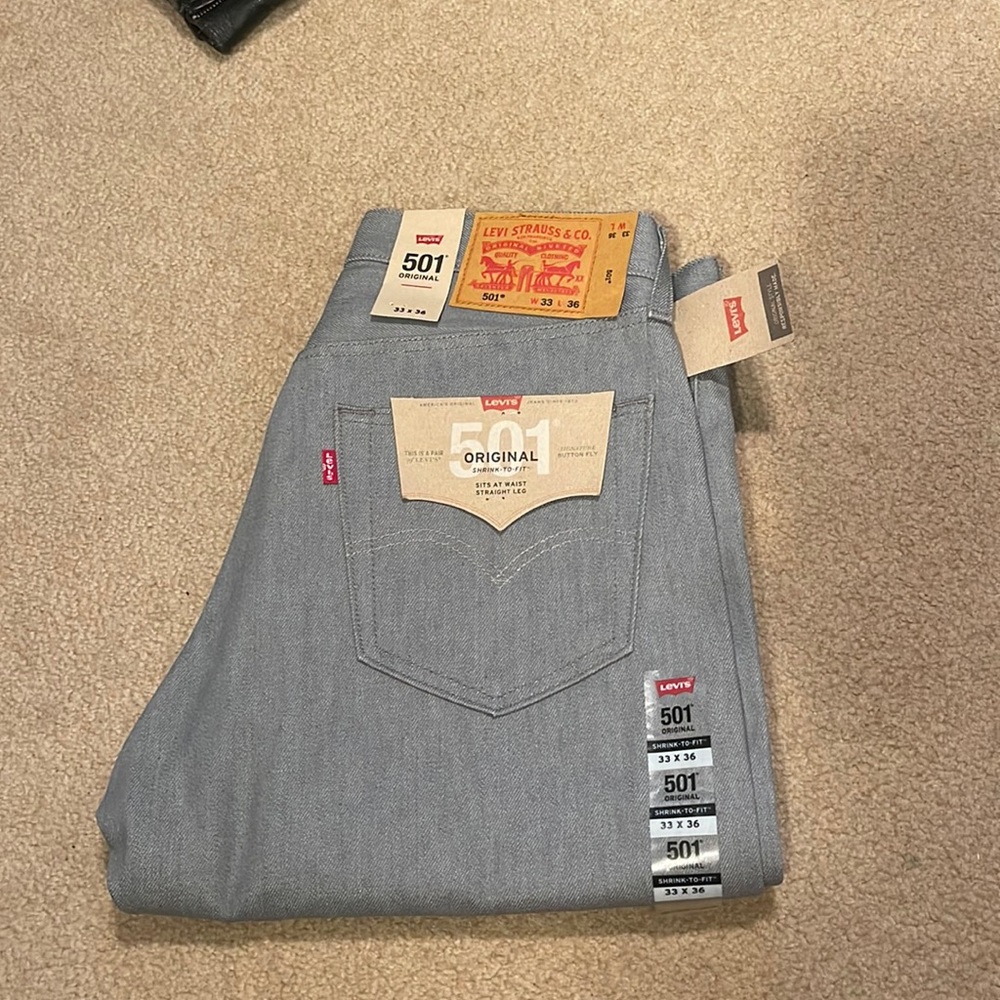 Levi’s 501 Shrink to Fit 33x36 grey jeans